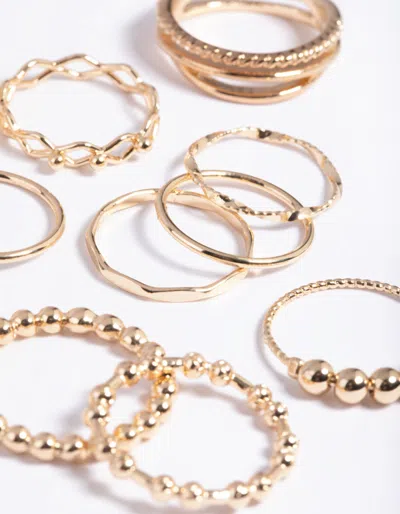 Lovisa Gold Mixed Ball Ring Stack Pack In Gold