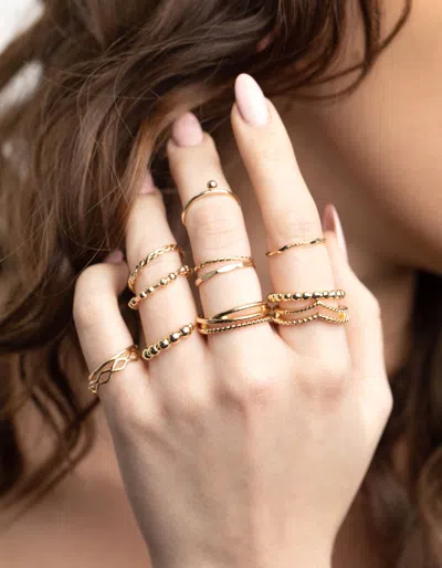 Lovisa Gold Mixed Ball Ring Stack Pack In Gold