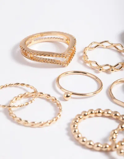 Lovisa Gold Mixed Ball Ring Stack Pack In Gold