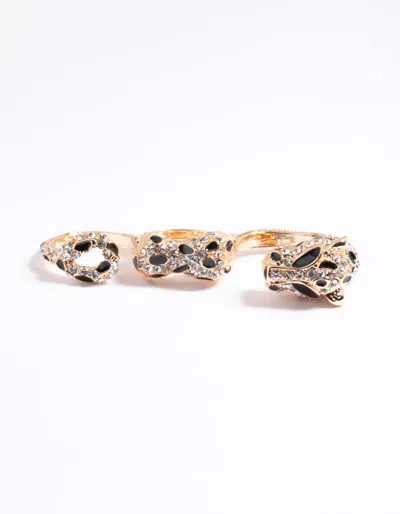 Lovisa Gold Leopard Double Finger Ring In Gold
