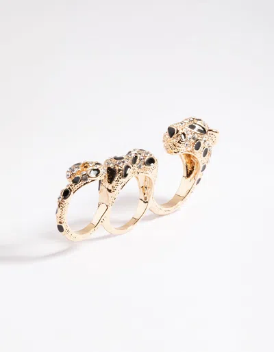 Lovisa Gold Leopard Double Finger Ring In Gold