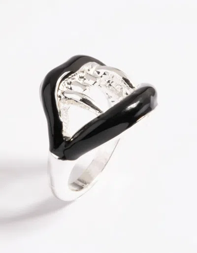 Lovisa Silver Bite Me Ring In Black