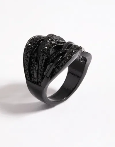 Lovisa Pave Overlap Ring In Black