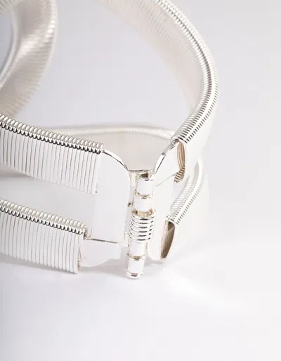 Lovisa Silver Textured Oval Cuff Bangle In Silver