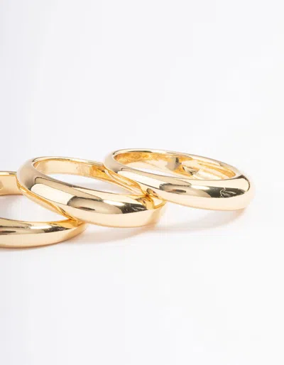 Lovisa Gold Plated Dome Ring Pack In Gold