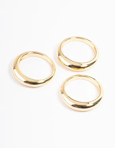 Lovisa Gold Plated Dome Ring Pack In Gold