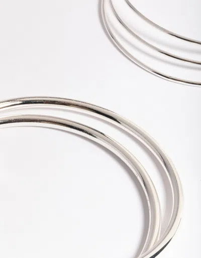 Lovisa Silver Round Mix Bangle 5-pack In Silver