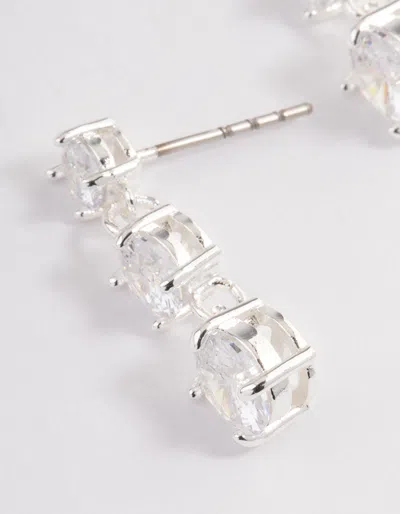 Lovisa Silver Three Square Mini Drape Earrings In Silver