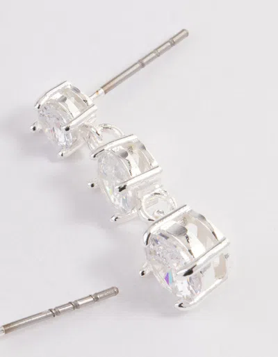 Lovisa Silver Three Square Mini Drape Earrings In Silver