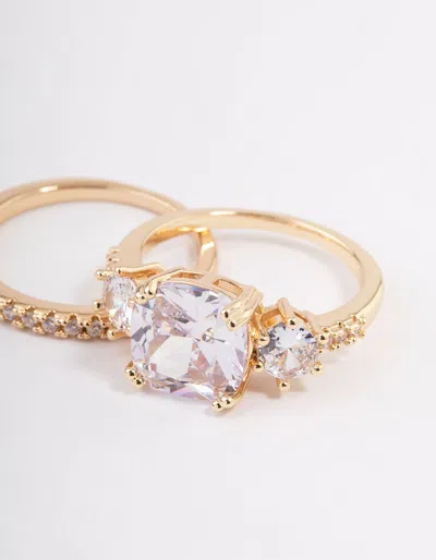 Lovisa Gold Three Stone Ring Set In Gold