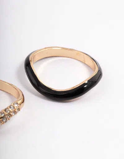 Lovisa Black Stack Ring Set In Black