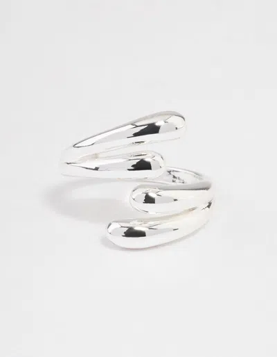 Lovisa Silver Plated Double Row Wrap Ring In Silver