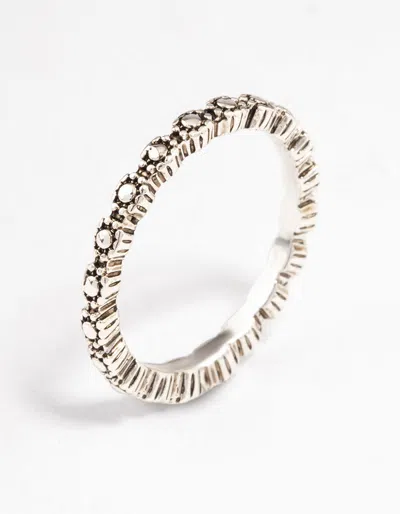 Lovisa Antique Silver Tiny Flower Ring In Silver