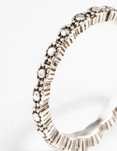 Lovisa Antique Silver Tiny Flower Ring In Silver