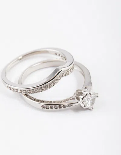 Lovisa Silver Plated Glamorous V-stack Ring Set In Silver