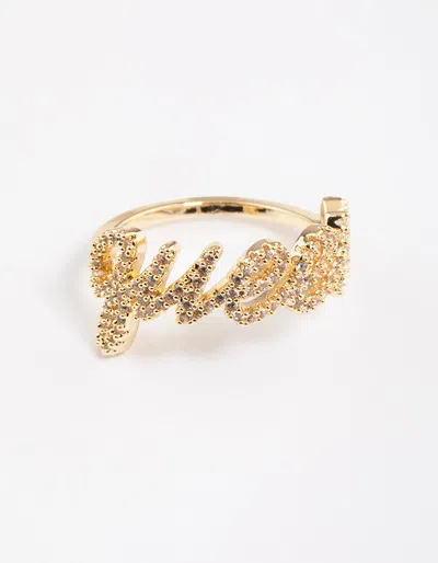 Lovisa Gold Plated Queen Script Ring In Gold