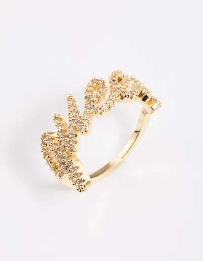 Lovisa Gold Plated Queen Script Ring In Gold