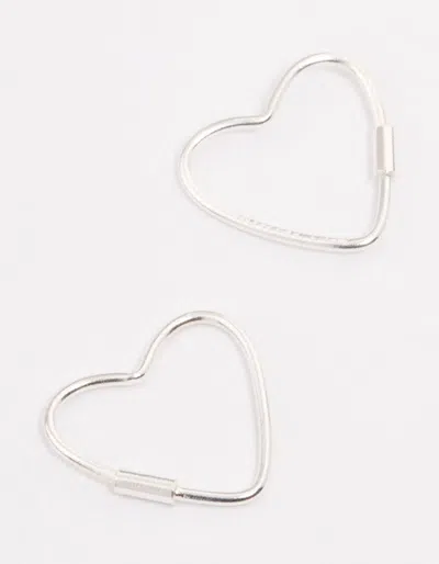Lovisa Sterling Silver Heart Hoop Earrings