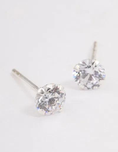 Lovisa Sterling Silver Cubic Zirconia Stud Earrings In Metallic
