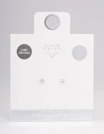 Lovisa Sterling Silver Cubic Zirconia Stud Earrings In Metallic