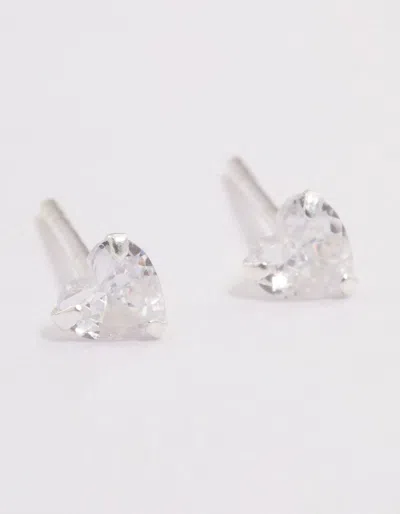 Lovisa Sterling Silver Cubic Zirconia Heart Stud Earrings