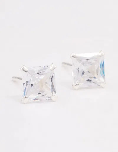 Lovisa Sterling Silver Square Cubic Zirconia Stud Earrings
