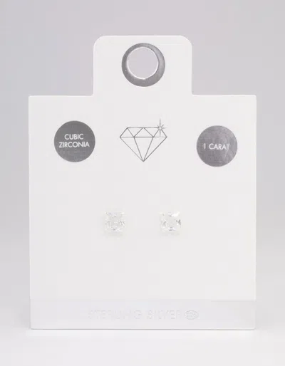 Lovisa Sterling Silver Square Cubic Zirconia Stud Earrings