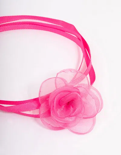 Lovisa Pink Mesh Corsage Ribbon Choker