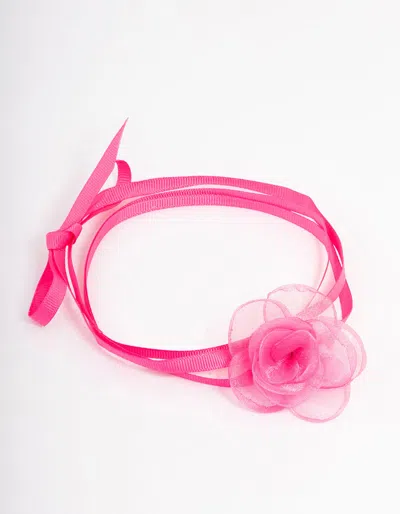 Lovisa Pink Mesh Corsage Ribbon Choker