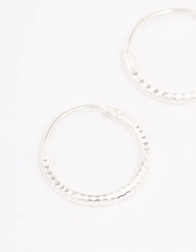 Lovisa Sterling Silver Diamante Hoop Earrings In Metallic