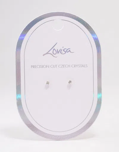 Lovisa Silver Mini Crystal Stud Earrings In Silver
