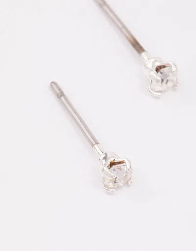 Lovisa Silver Mini Crystal Stud Earrings In Silver