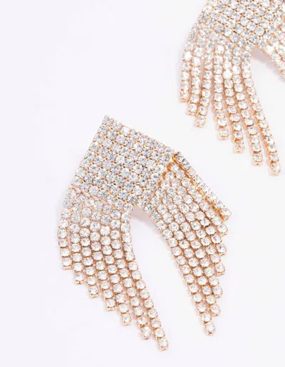 Lovisa Gold Triangular Diamante Drop Earrings In Gold