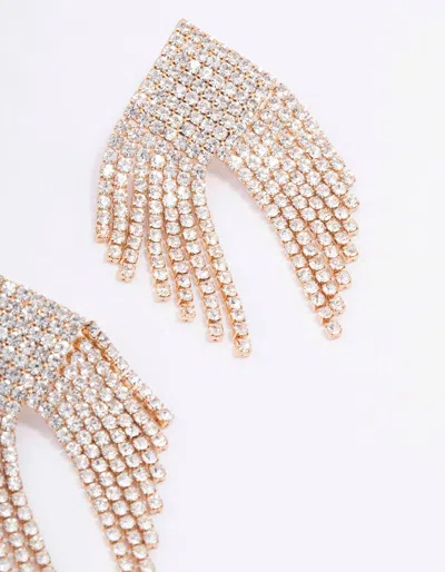 Lovisa Gold Triangular Diamante Drop Earrings In Gold