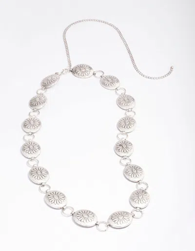 Lovisa Silver Boho Flower Open Circle Belt In Silver