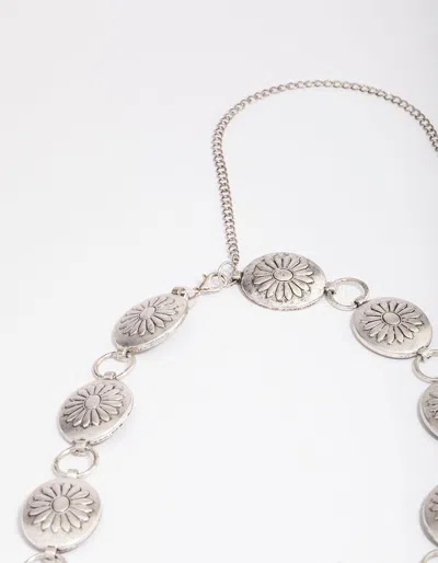 Lovisa Silver Boho Flower Open Circle Belt In Silver