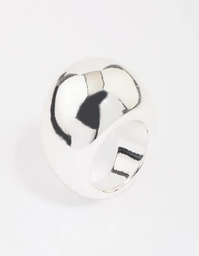 Lovisa Silver Plated Smooth Round Dome Ring In Silver