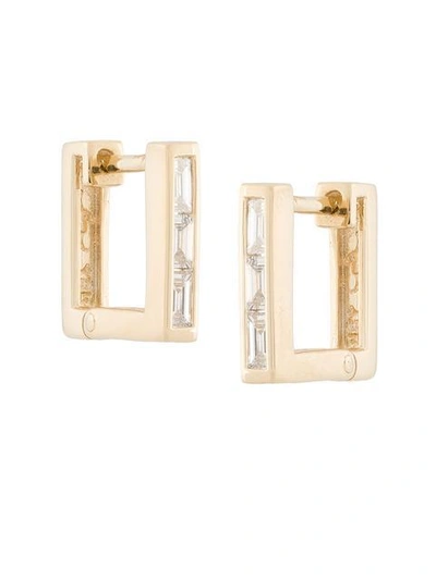 Shop Lizzie Mandler Fine Jewelry 18kt 'huggies' Goldohrringe Mit Diamanten In Metallic