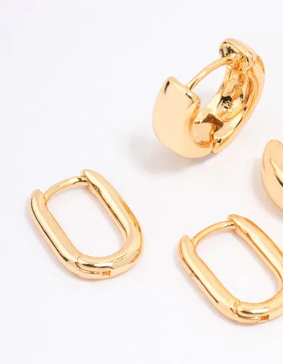 Lovisa Gold Plated Basic Huggie Hoop Earring 3-pack In Gold