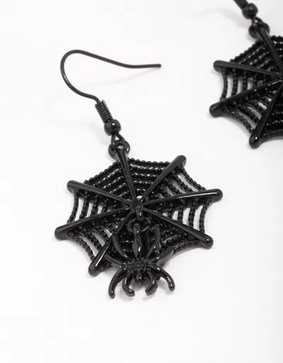 Lovisa Black Spider Web Drop Earrings In Black