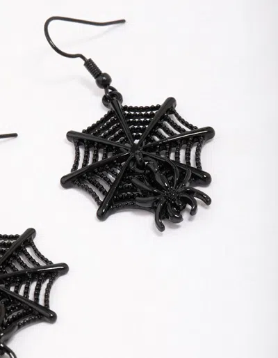 Lovisa Black Spider Web Drop Earrings In Black