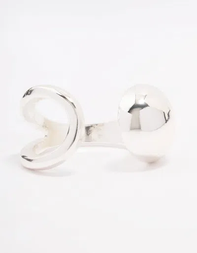 Lovisa Silver Plated Puffy Open Wrap Ring In Silver