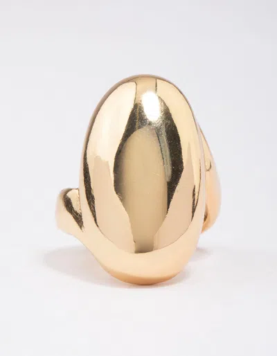 Lovisa Gold Plated Smooth Statement Oval Ring In Gold