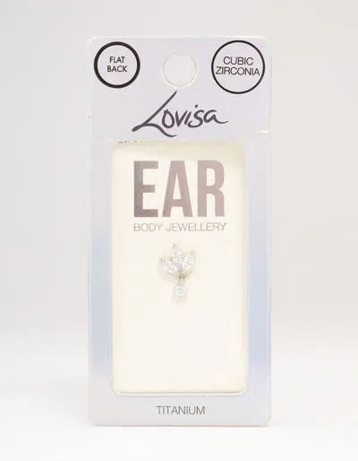 Lovisa Titanium Leaf Drop Single Flat Back In Transparent