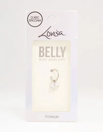 Lovisa Titanium Marquise Dangle Belly Ring In Silver