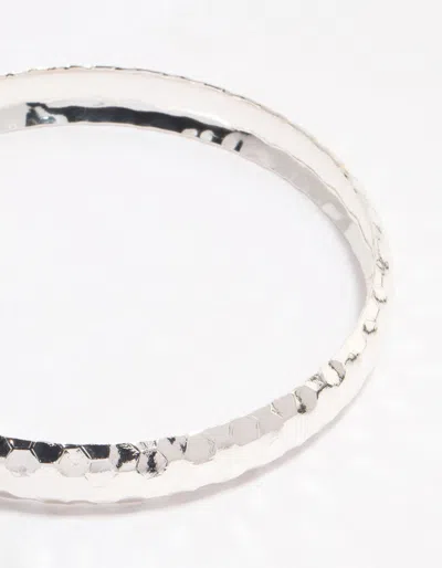 Lovisa Silver Thin Hammered Bangle In Silver