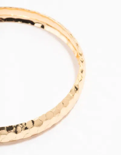 Lovisa Gold Thin Hammered Bangle In Gold