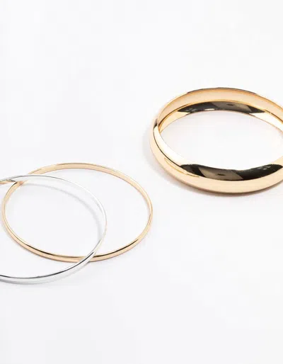Lovisa Mixed Metal Basic Bangle 4-pack In Gold