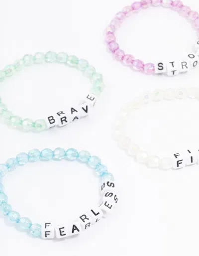 Lovisa Rainbow Affirmation Bracelets 5-pack In Multi