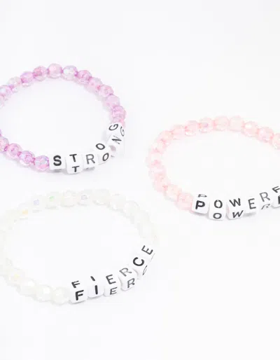 Lovisa Rainbow Affirmation Bracelets 5-pack In Multi